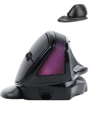 Wireless Mouse Large Angle Adjustable Ergonomic Vertical Upright Carpal Tunne...