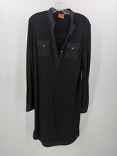 Pre-Owned Tory Burch Black Size Medium Knee Length Long Sleeve Dress