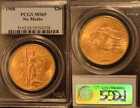 🦅 1908 No Motto $20 Saint-Gaudens Double Eagle Gold Coin – PCGS MS65 Gem 🦅