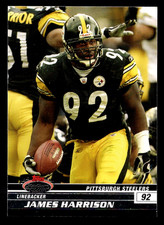 JAMES HARRISON 2008 TOPPS STADIUM CLUB ROOKIE FOOTBALL CARD #87 STEELERS DPOY. rookie card picture