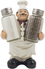 Ebros Bon Appetit Wine Master Standing Culinary Chef Salt and Pepper Shakers Hol