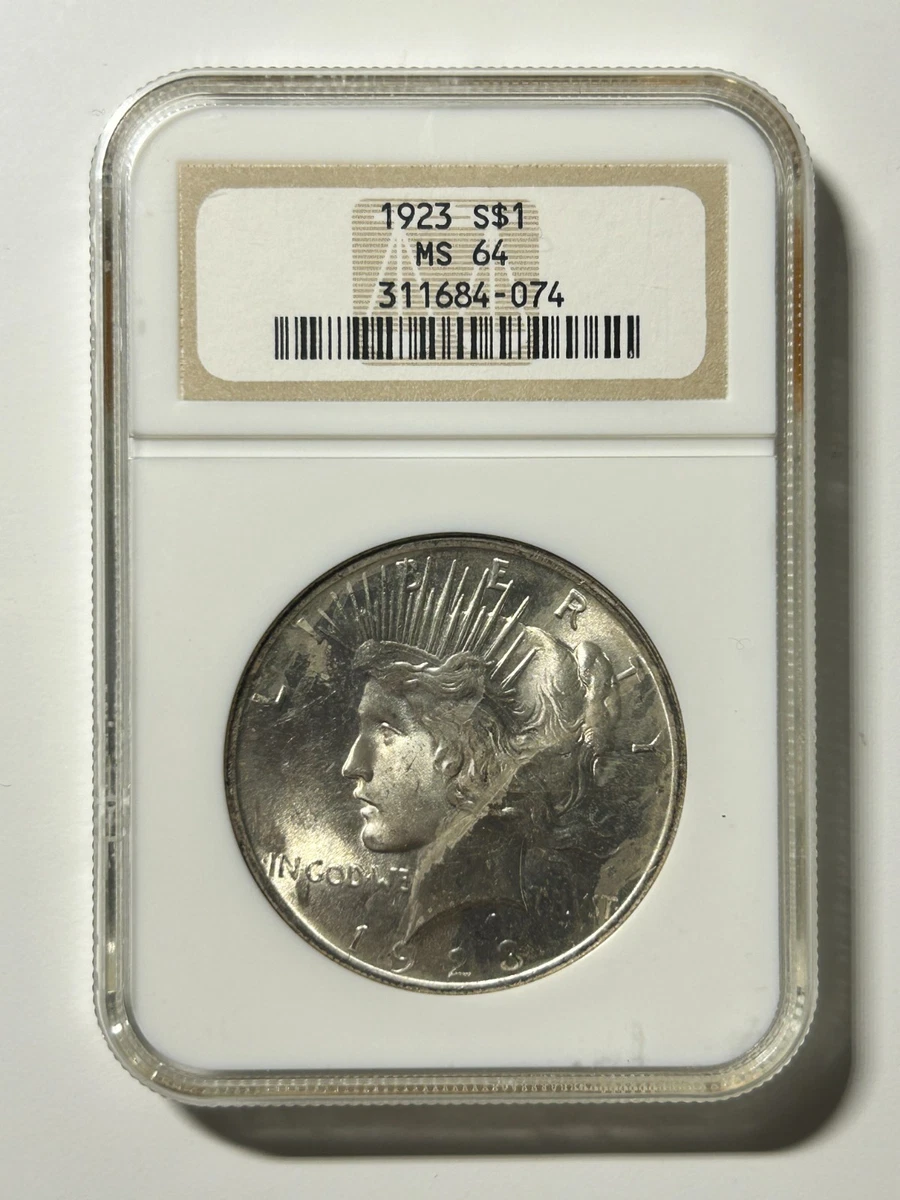 MS 64 Graded 1923 Year NGC Certified Peace Dollars (1921-1935) for