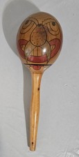  1 Vintage Wood Maracas Shaker Brown