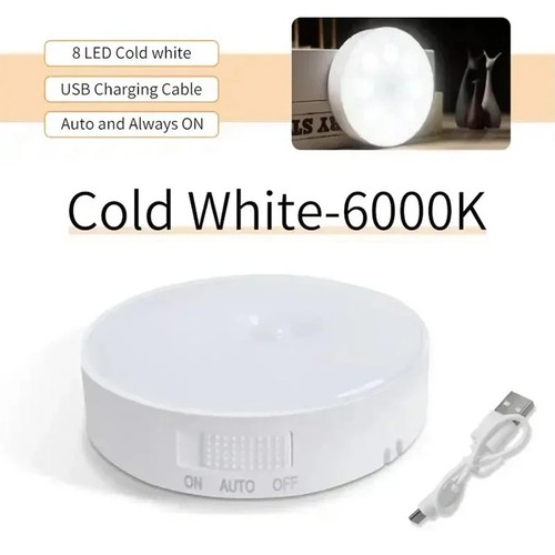 Sensor de movimiento recargable USB luz nocturna LED - armario magnético inalámbrico y Stai - Imagen 7 de 9