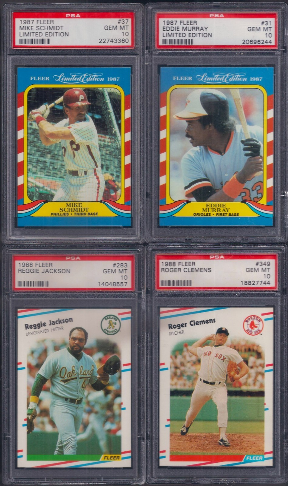 PSA 10 1988 Fleer #283 Reggie Jackson Oakland Athletics HOF; 1-CARD