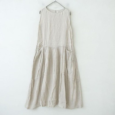 ICHI Antiquites Linen Gauze Sleeveless Dress Shoulder 33.5cm Width 48cm Japan