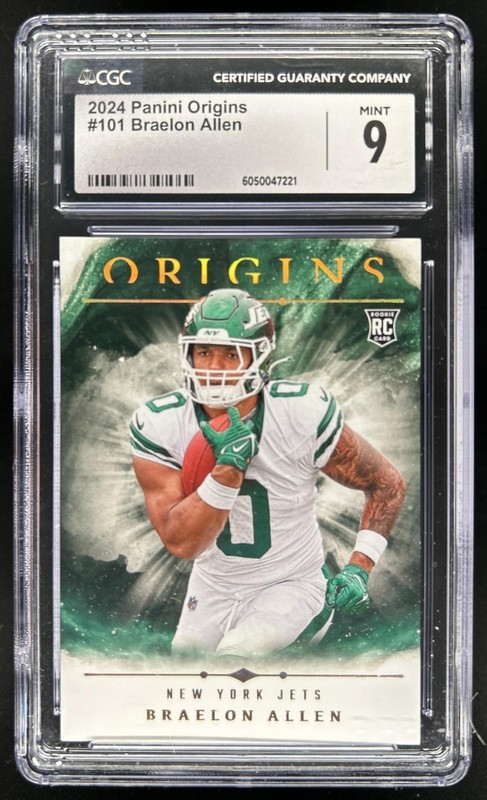 2024 Panini Origins Braelon Allen Rookies RC Rookie #101 Jets CGC 9 MINT