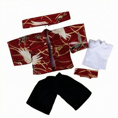 Japanische Puppenkleidung Set traditioneller Stil Spielzeug Kleidung gemustertes Material