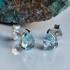 925 Sterling Silver 1CT Light Blue Tourmaline...