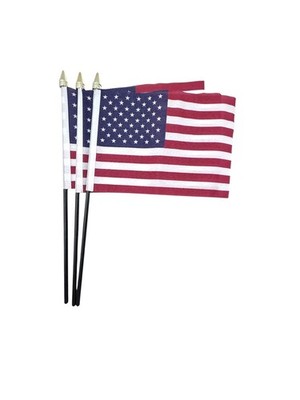 USA PACKUNG MIT 3 kleinen von Hand wehenden FAHNEN 6''X4'' FLAGGE U.S.A. Vereinigte Staaten von Amerika