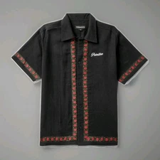 Primitive Skatewear RIVIERA WOVEN Button Down Black New With Tags Size M 