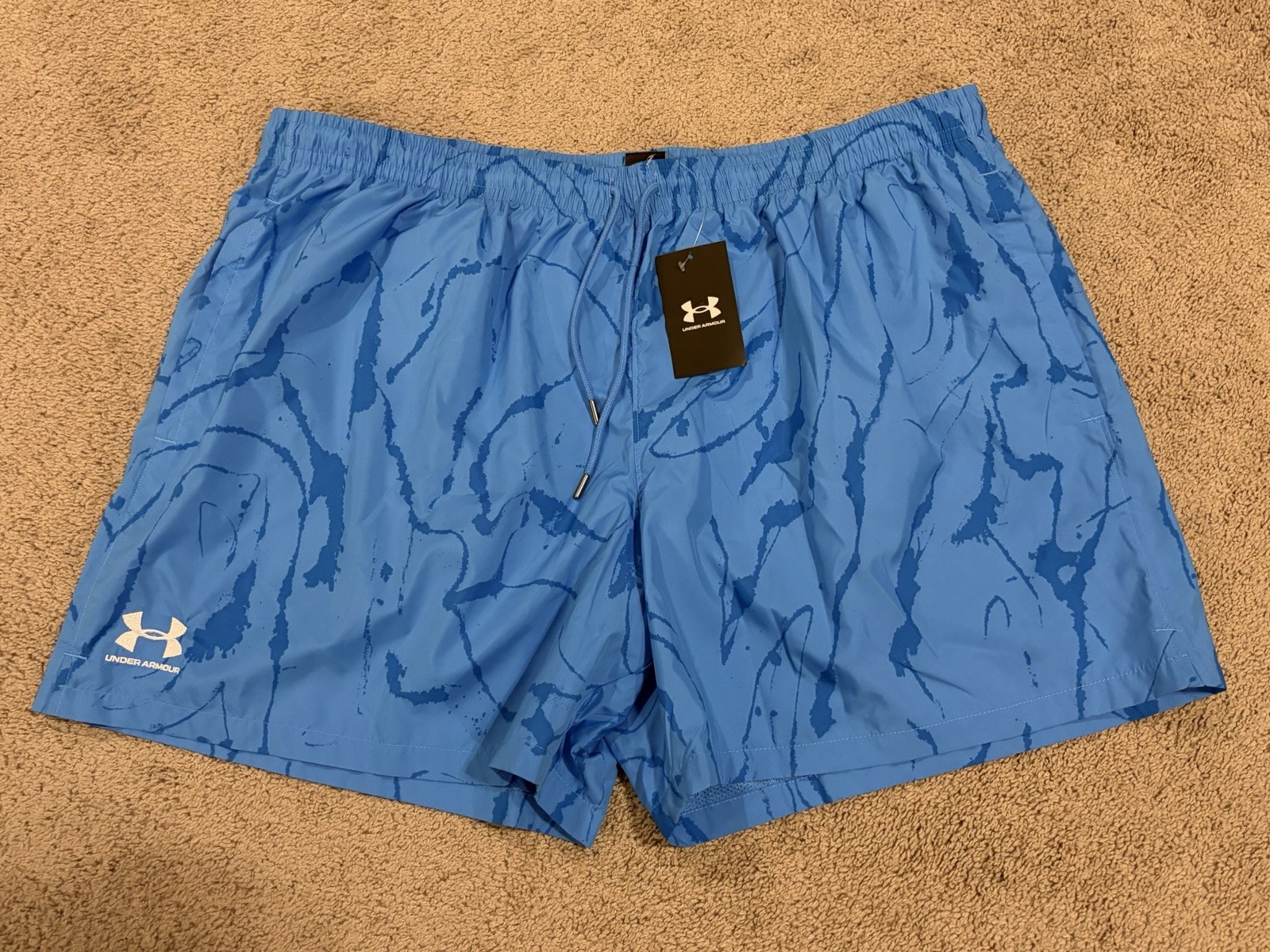 Under Armour Mesh Lined Blue Bathing Suit Swim  Trunks Men&rsquo;s Size 3XL NWT $50
