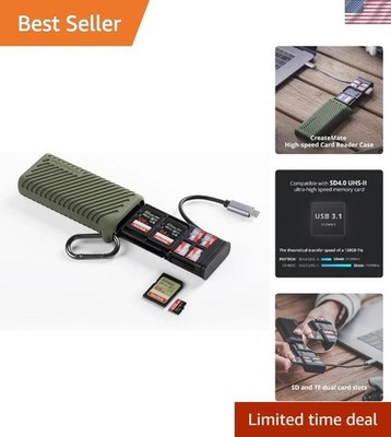 2-in-1 USB Type-C SD Card Reader & Waterproof Carry Case - Ideal for Drones