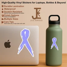 Cancer Awareness Ribbon Waterproof Sticker Decal for Water Bottles & Laptops