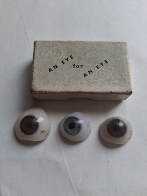 3 Prosthetic Eye Human Artificial  Made By The American Optics Co. For Crafts 