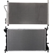 For Ford Focus 2005 2006 2007 Aluminum Radiator & AC Condenser Cooling Kit