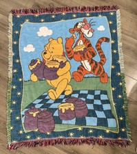 Set of 2 Winnie The Pooh Blankets Vintage And Authentic Disney