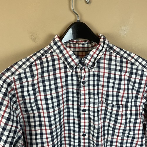 Patagonia Button Down Shirt Mens L Red White Blue Check L/S Organic Cotton - Picture 8 of 10