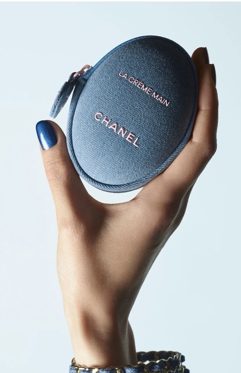 CHANEL LA CRÈME MAIN ポーチ付き CHANEL La Crème Main Hand Cream W/Denim Pouch Case 50ml + Denim