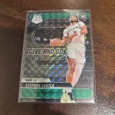 2024-25 Panini Mosaic Give And Go Green Mosaic Prizm Stephon Castle #6 Rookie RC