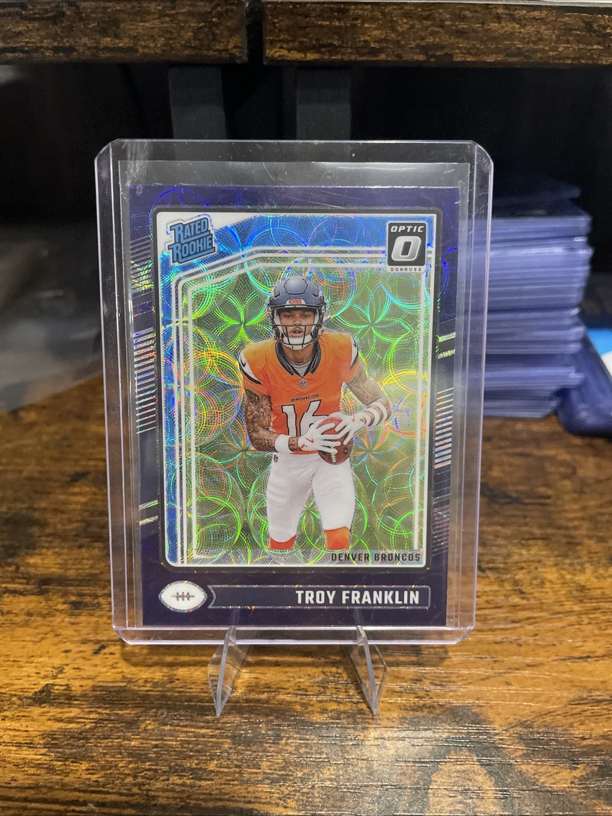 2024 Donruss Optic Troy Franklin Purple Scope Rated Rookie #294 Broncos