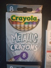 Crayola Metallic Crayons 8 Count Silver Packaging Brand New In Box