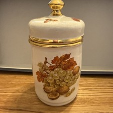 Studio Ceramics Braunton North Devon Lidded Jar 18cm Height, White/Gold, Nature