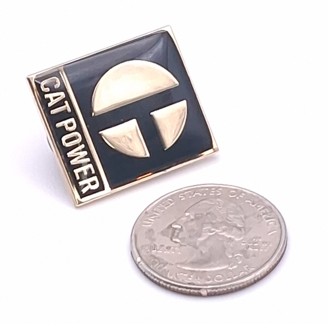 Vintage Caterpillar Cat Power Equipment Logo Pin Button Heavy