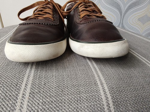 Barbour Brown Leather Country Shoes / Trainers Mens Size Uk 8, Logo On Bottom. - Picture 13 of 21