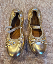 Dream Pairs Girls Gold Bow Ballet Flats Round Toe Slip-On US 2