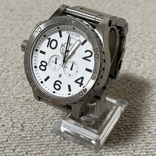NIXON Watch 51-30 CHRONO Highpolish Silver White Japan - Picture 5 of 12