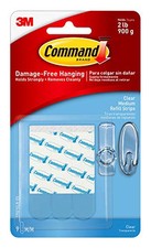 Replacement Strips, Re-Hang Indoor Hooks, 9 strips 9 Refill Strips Clear