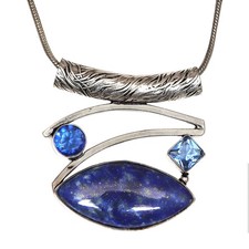 Pendant Lapis Lazuli Silver Jewelry 2.5
