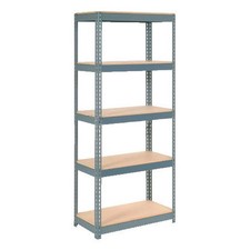 Boltless Extra Heavy Duty Shelving 36"W x 12"D x 60"H 5 Shelves Wood Deck