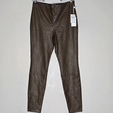 Good American Faux Leather Leggings Mocha Brown High Rise Skinny Pants NWT 4