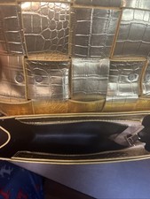 Luxury Designer Look Alike Handbag Crossbody Bag Alligator Pattern In GOLD 6