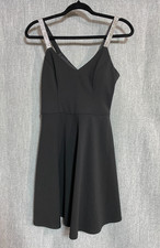 Night Luxe: Rhinestone Studded V-Neck Black Mini Dress,  (By & By, Small) NWT