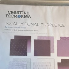 Creative Memories Totally Tonal Purple Ice Designer Paper Pack 12 Sheets 12x12