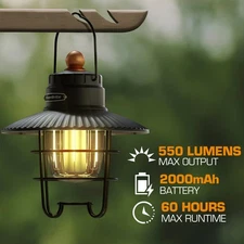 EverBrite LED Rechargeable Camping Lantern 550LM USB C Lantern with 3 Light Mode