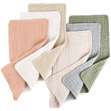 Konssy Muslin Baby Burp Cloths 6 Pack, Soft Absorbent 100 Cotton Burping
