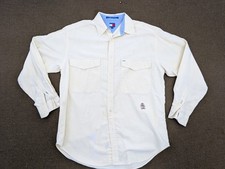 Vintage 90s Tommy Hilfiger Mens Light Yellow Tag Crest Long Sleeve Size L Read
