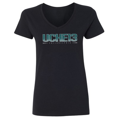 Uche 13 Support Letters Design - Philly Soccer Fans Ladies' V-Neck Tshirt