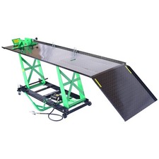 Air Hydraulic Motorcycle Lift 1000 Lb. Capacity Mobile Atv Lift Table With Ramp