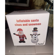 Inflatable Santa Claus & Snowman 2 Pack 4ft C...