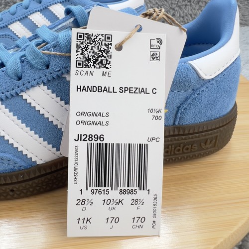 Adidas Handball Spezial Shoes Kids 11K Blue White Gum Suede Classic JI2896 - Picture 12 of 13