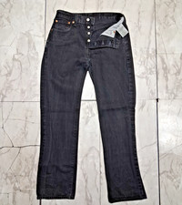 Vintage Levi's 501 Jeans Mens Button Fly Size 30x32 Fits 30x30 Black Denim Y2K