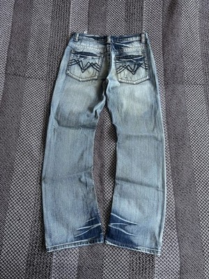Fishbone Japanese Style Faded Denim Jeans Y2K Washed Size 33 Rare Baggy Fit