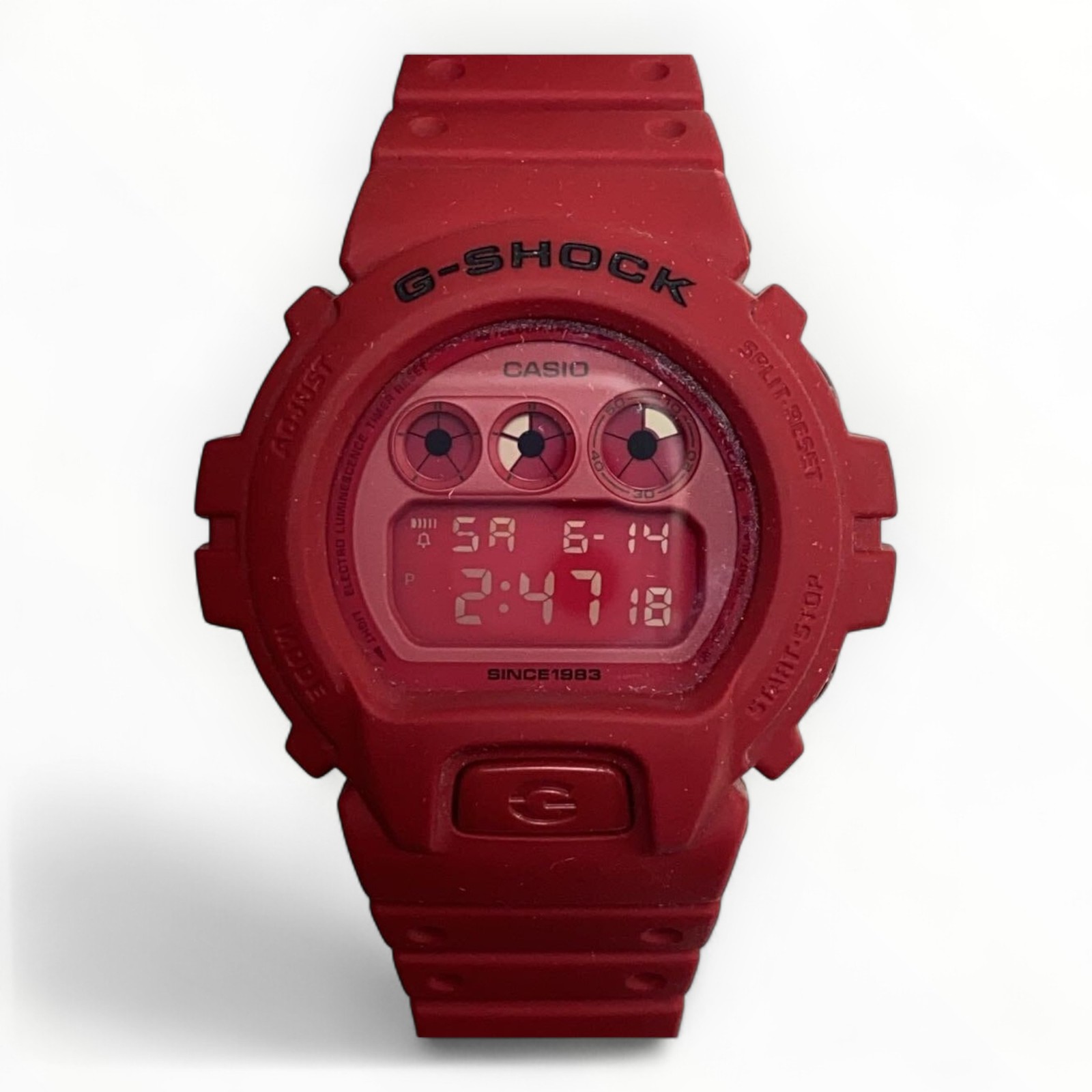 CASIO Digital Quartz Red Mens Watch 1.57