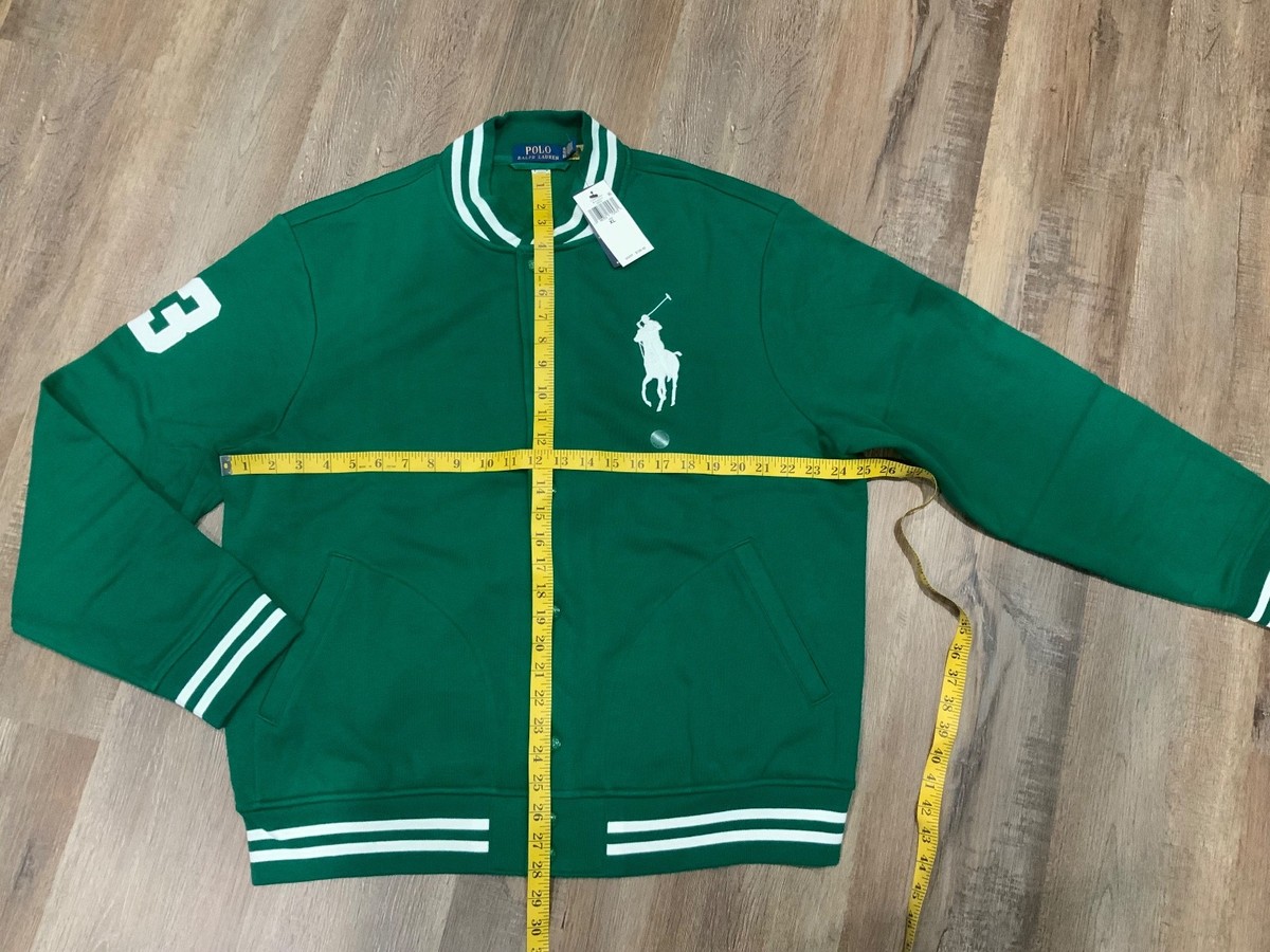Polo Ralph Lauren Green Big Pony Logo Fleece Varsity Baseball