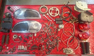 Job lot Used Honda CD175 A4 1974 Parts